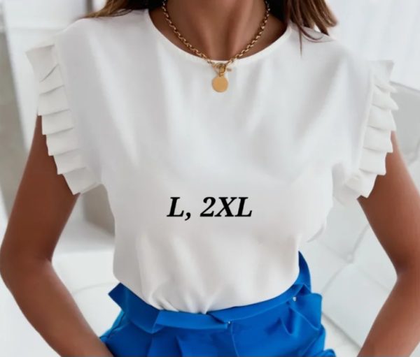 O-Neck Short Sleeved Blouses - Image 4