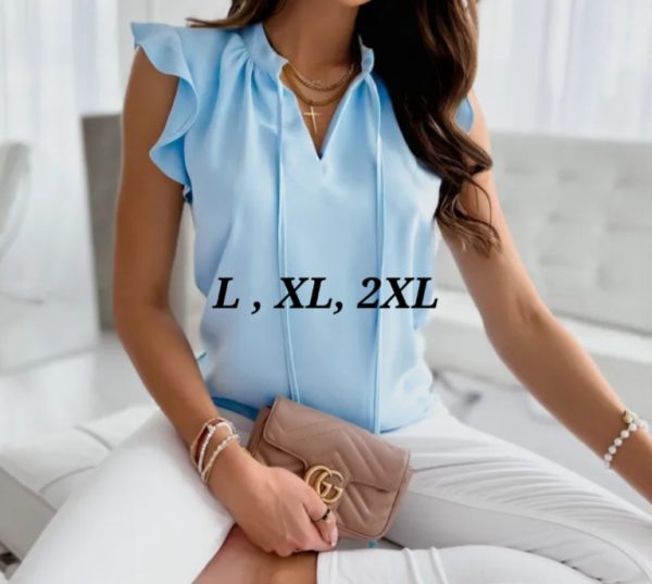 Ruffle Sleeve Shift Top - Image 3